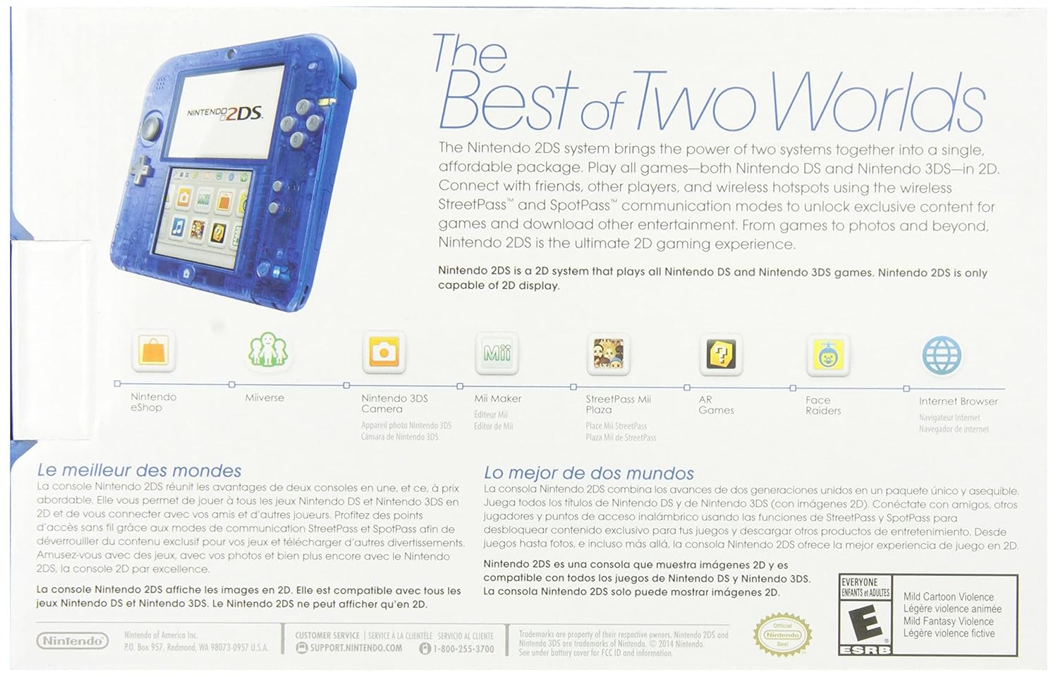 Nintendo 2DS Crystal Blue (Renewed)