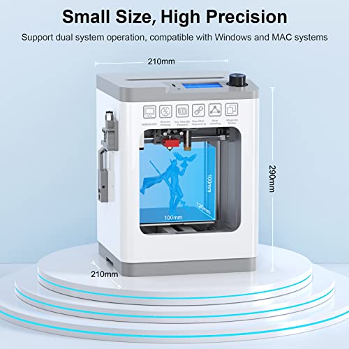 3D Printers Tina2 Basic, Fully Assembled and Auto Leveling 3D Printer for Beginners and Kids, Removable Magnetic Platform, High Precision Printing FDM Mini 3D Printer for Home and School