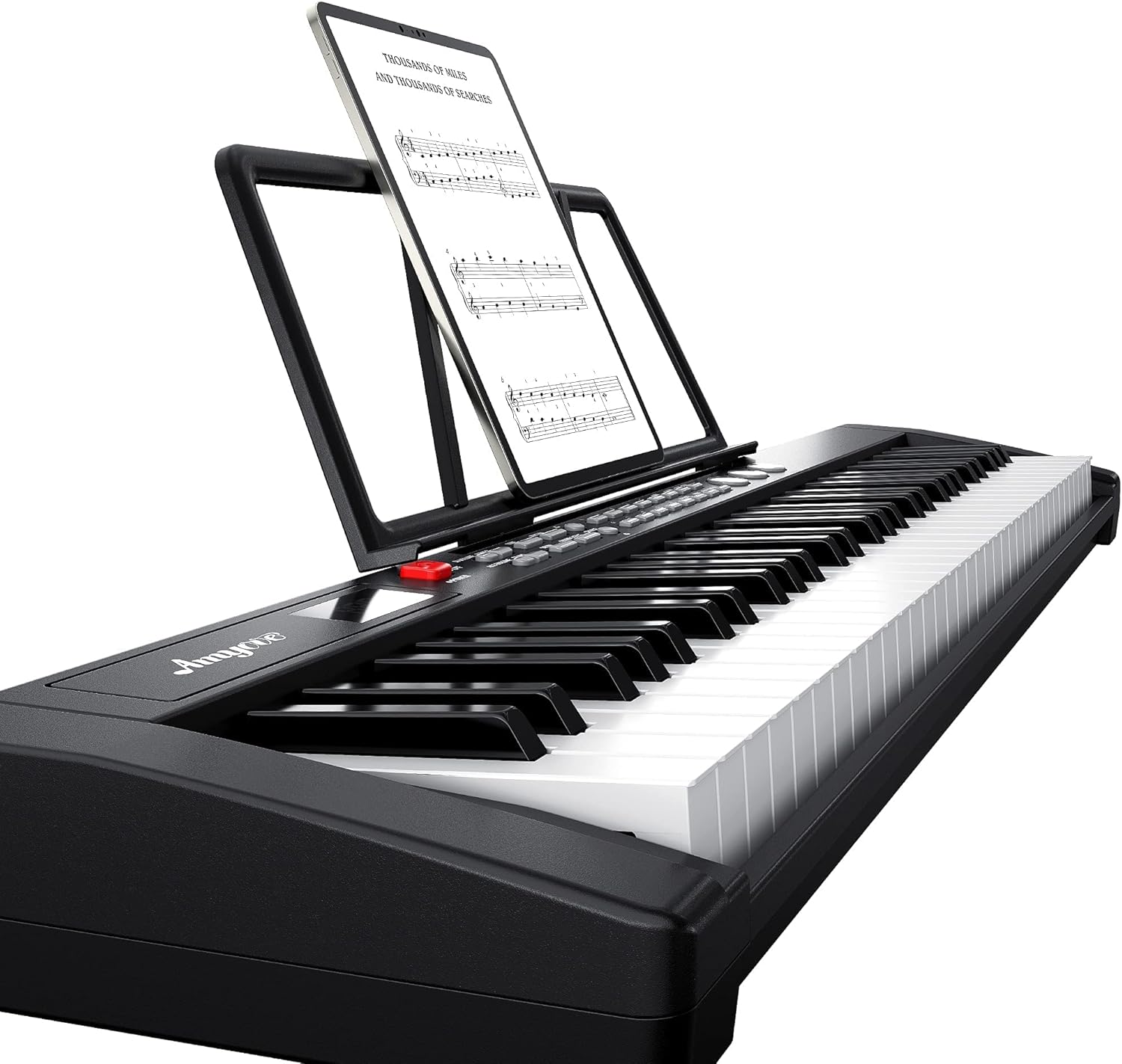 Amyove 61-Key Beginners Electric Keyboard Piano, Portable Multifunction Piano Keyboard with Microphone, Power Supply & Sheet Music Stand Pack of 2