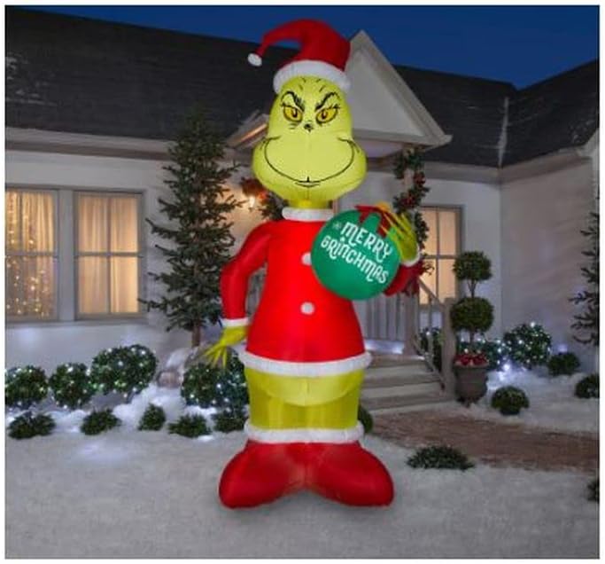 Gemmy Animated Grinch with Ornament Inflatable Christmas Decor
