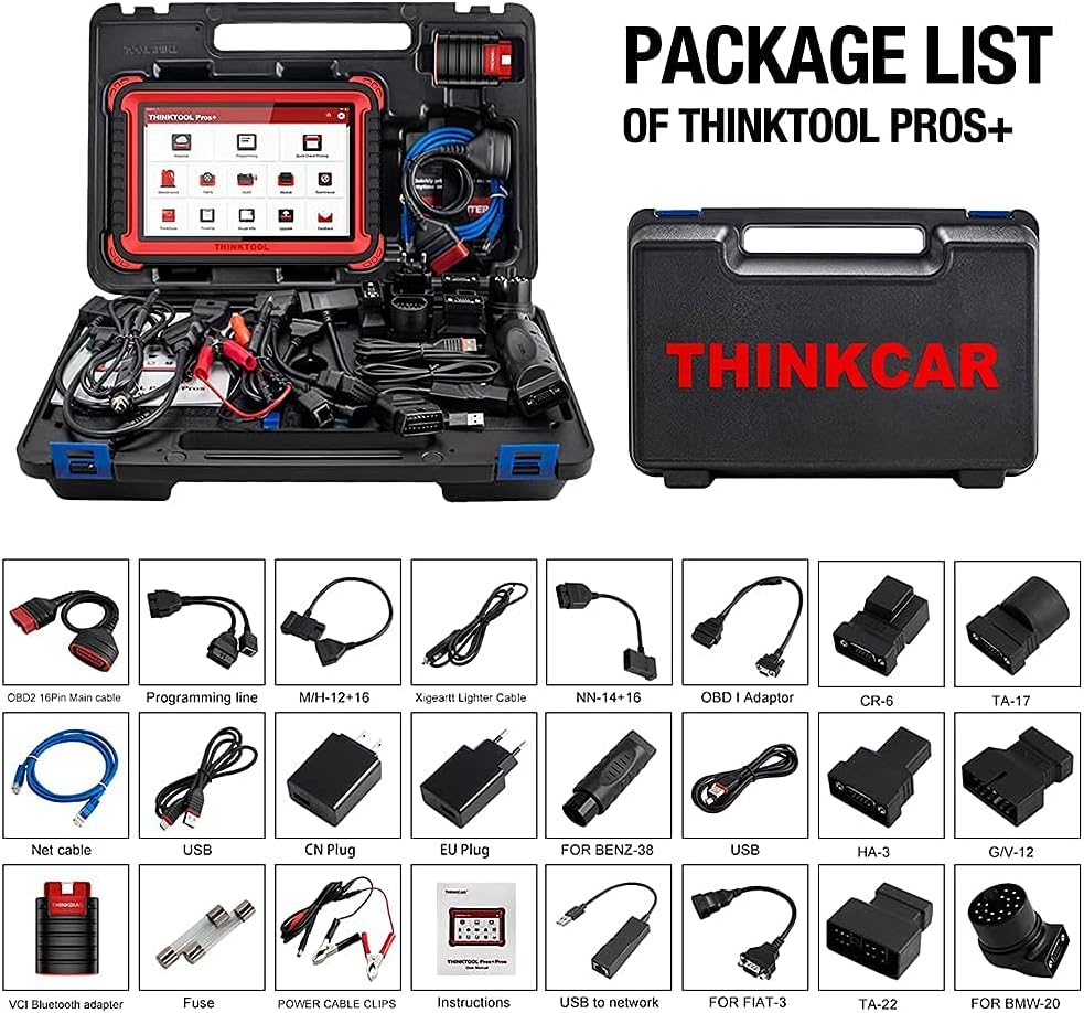 thinkcar THINKTOOL Pros+, Full System Bi-Directional Diagnostic Scanner, Online Programming, ADAS Calibration, ECU Coding, 34+ Reset Car Code Reader, Professional Scanner Tool 2 Years Free Update