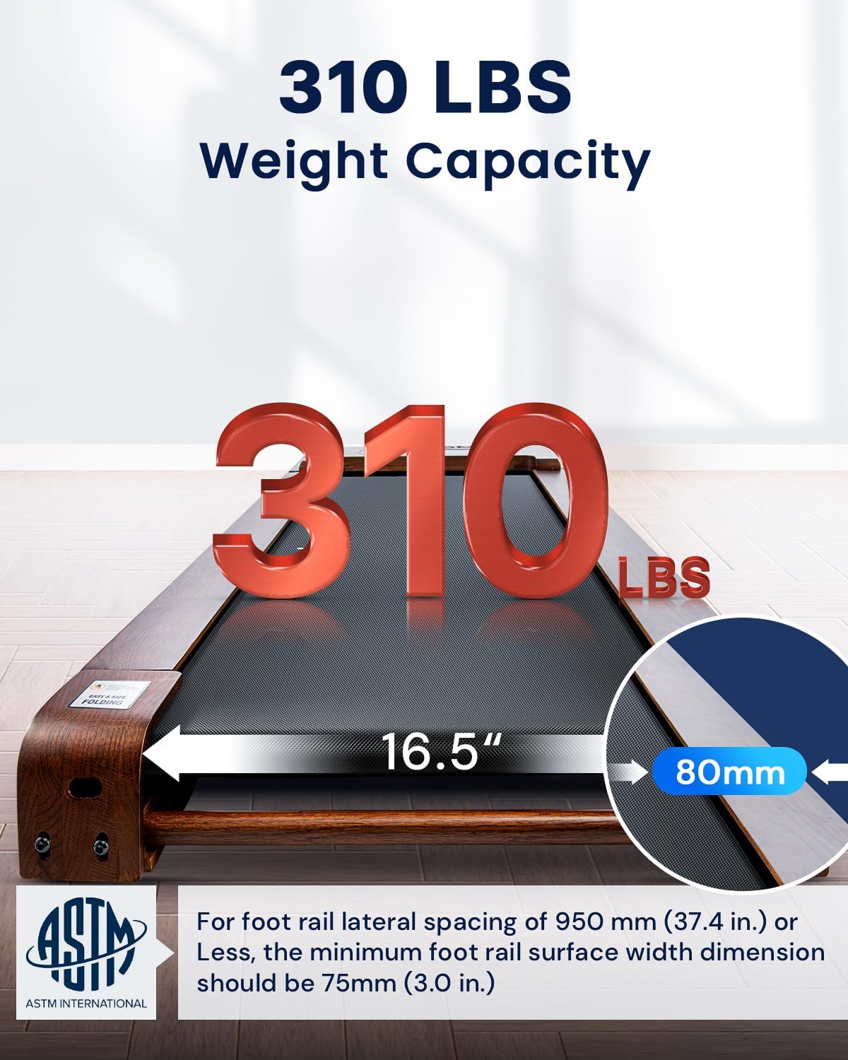 Under Desk Treadmill, Wood Walking Pad with Remote Control 310 lb Capacity, 2 in 1 Walking Treadmill Under Desk for Home Office Use Installation-Free with LED Display