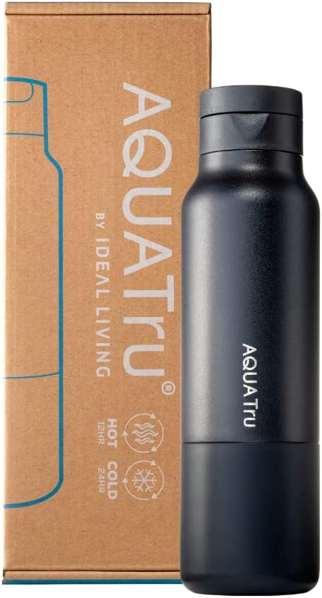 AquaTru Classic Countertop Water Filtration Purification System for PFAS & Other Contaminants with Exclusive Ultra RO Technology -No Installation-BPA Free & AquaTru Stainless Steel Water Bottle Bundle