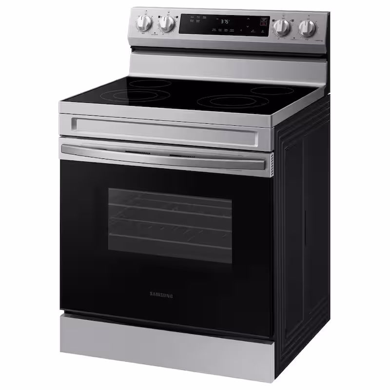 6.3 cu. ft. Smart Freestanding Electric Range with Steam Clean in Stainless Steel