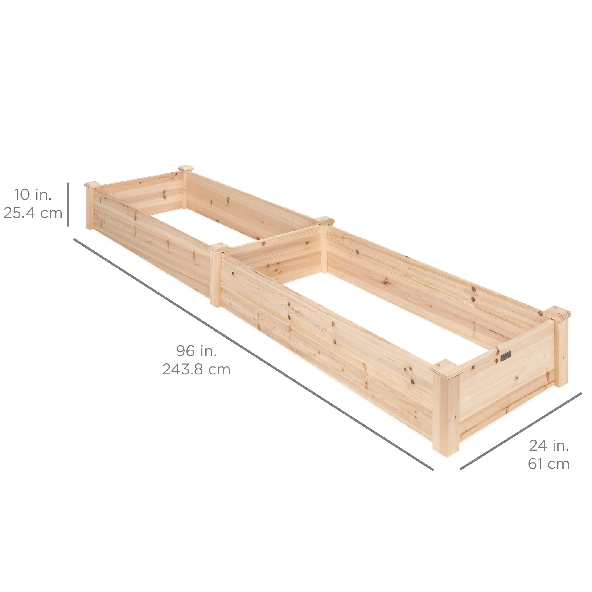 8x2ft Outdoor Wooden Raised Garden Bed Planter for Vegetables, Grass, Lawn, Yard - Natural - Curated Treasures Market
