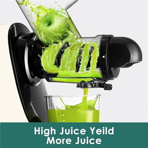 Juicer Machine, Slow Masticating Juicers, Juicer Machines Vegetable and Fruit, Juice Maker, Celery Juice Extractor, Easy to Clean Cold Press Juicer, BPA-Free(White)
