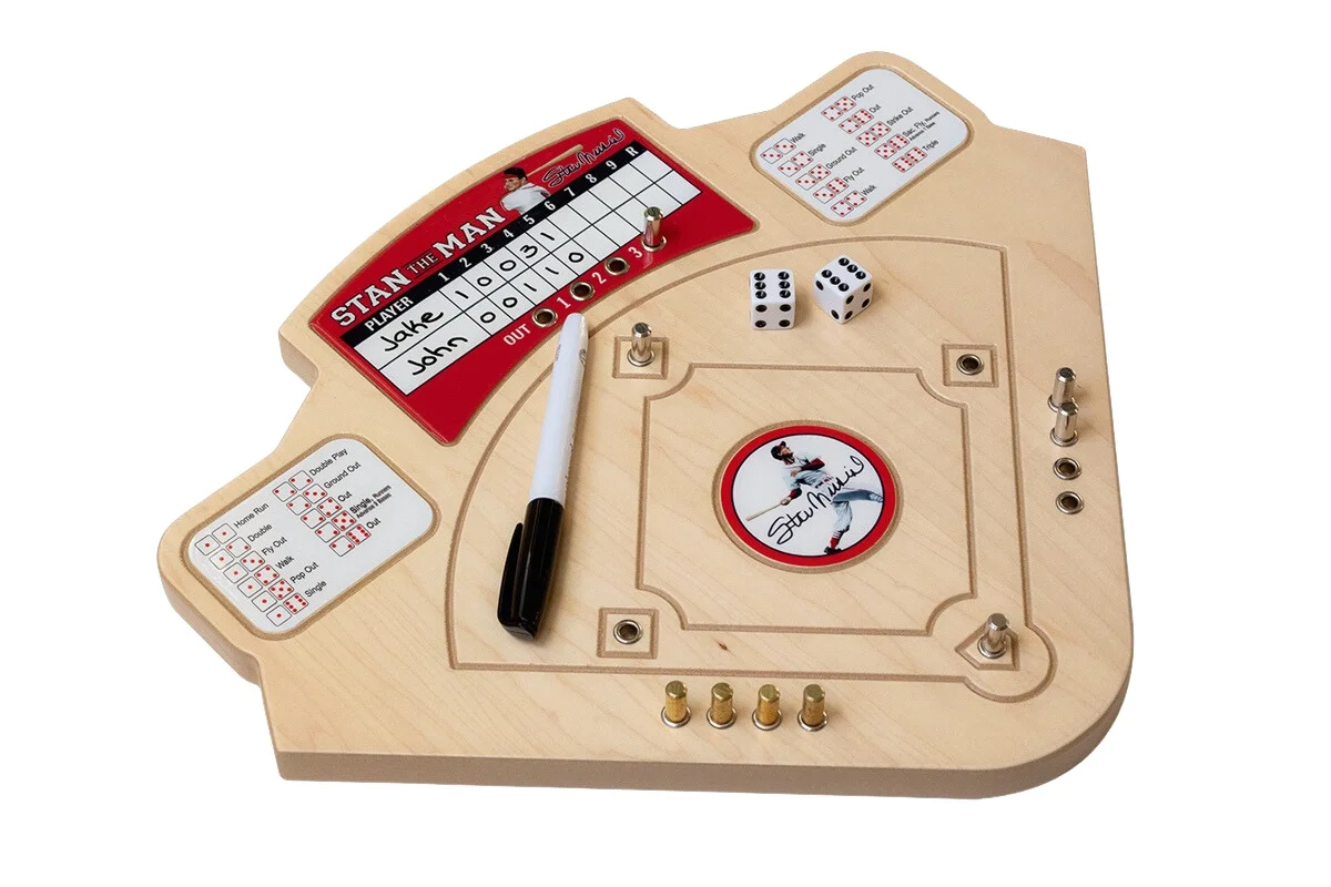 Stan "The Man" Musial Handcrafted Wooden Baseball Game from Across the Board
