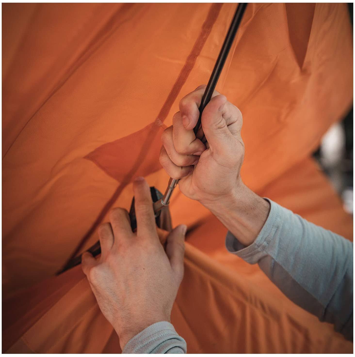 Gazelle T4 Plus 8 Person Portable Pop Up Camping Hub Tent w/Screen Room, Orange