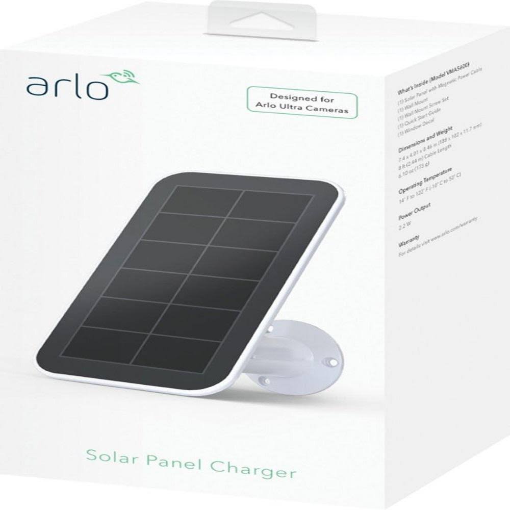 Solar Panel Charger for Arlo Ultra/Pro 3 Security Cameras - White/Black