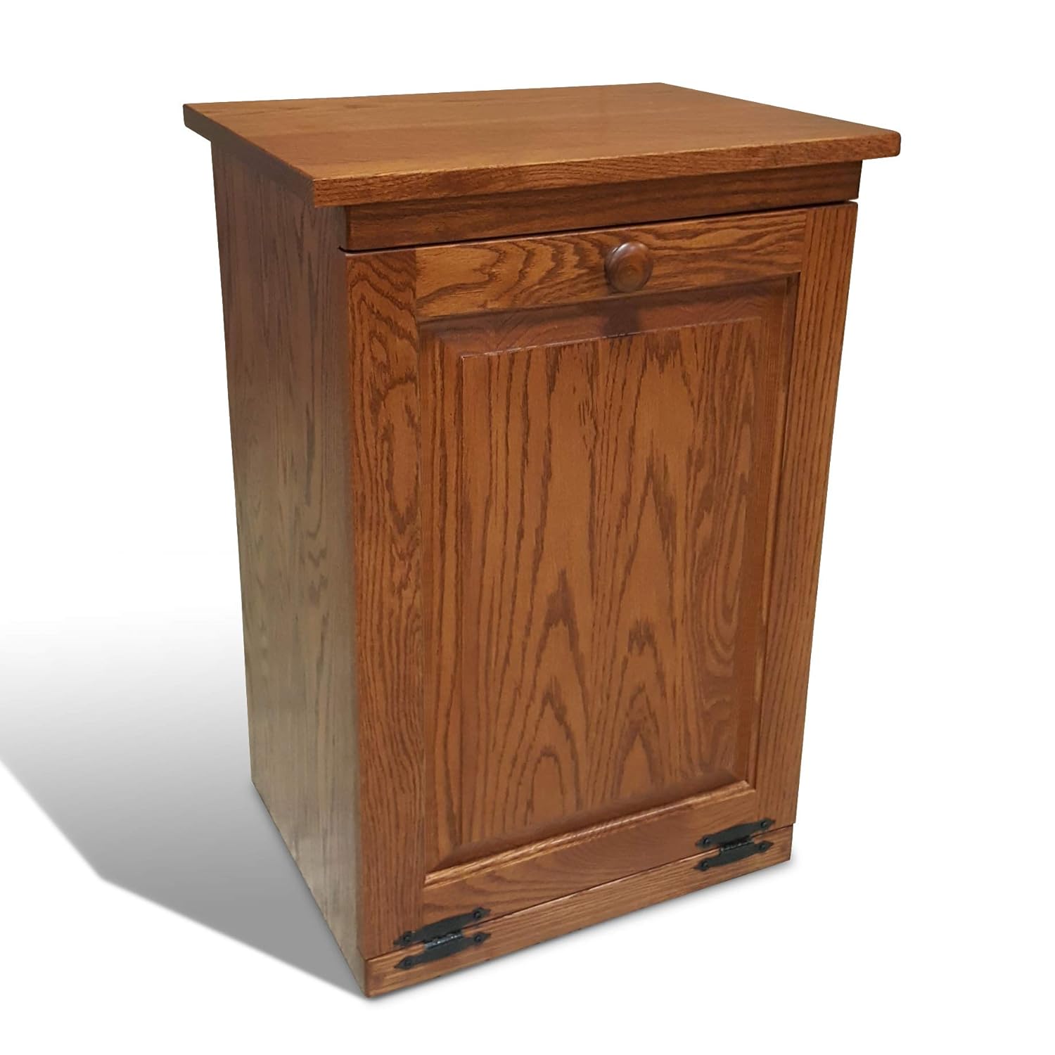 Peaceful Classics Amish Handcrafted Tilt Out Trash Cabinet | Wooden Hideaway Pull Out Garbage Can Holder (Golden Oak)