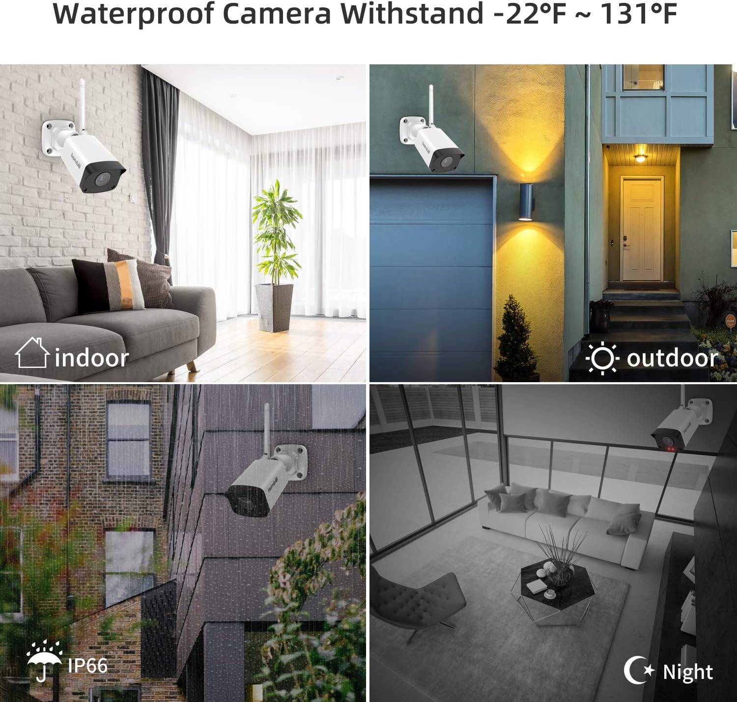1080P Wireless Security Camera System, Hornbill 8CH Home Surveillance Camera System,8pcs 1080P Outdoor IP Security Camera with 2TB Hard Drive, Waterproof for Indoor Outdoor Security, No Monthly Fee