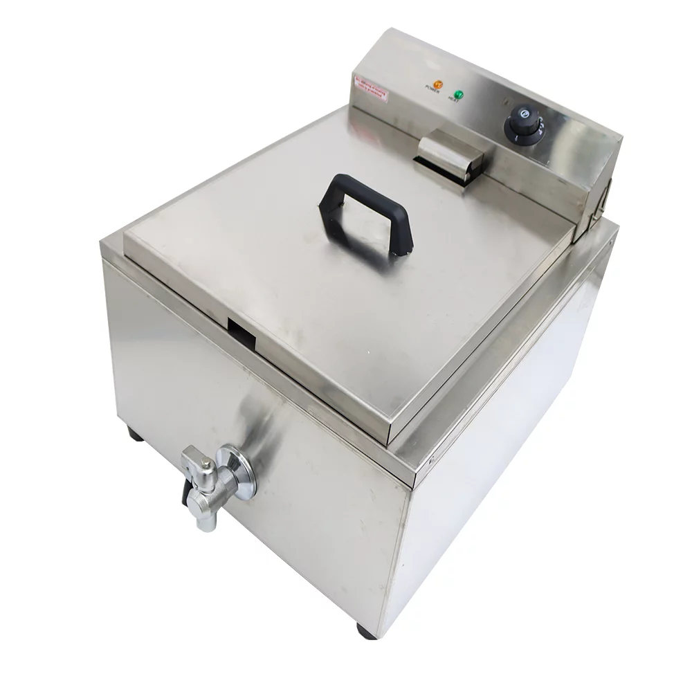 INTBUYING Funnel Cake Fryer Commercial Stainless Steel Countertop Fryer Restaurant Kitchen Shallow Funnel Cake Fryer