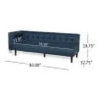 GDF Studio Konnor Contemporary Fabric 7 Seater Sectional Sofa, Navy Blue and Dark Brown