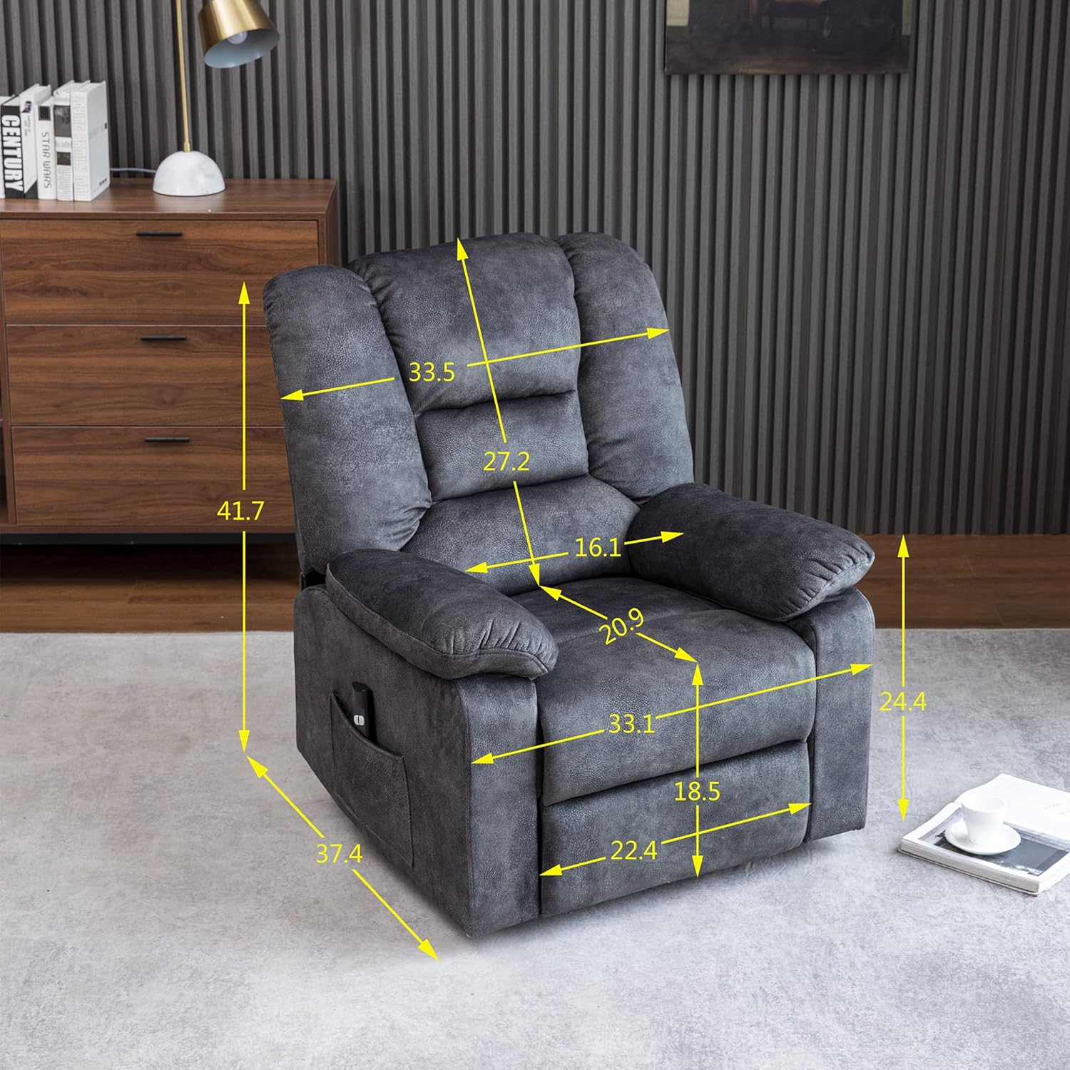 Merax Electric Power Lift Recliner Chair Adjustable for Elderly, One size, Gray