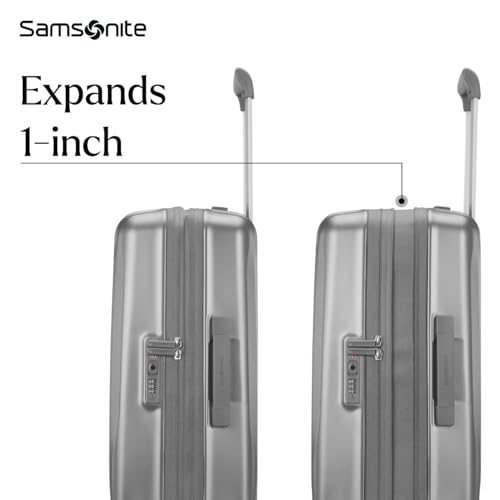 Samsonite UpLIFT 19" Lightweight Hardside Carry-On Luggage with Spinner Wheels - Expandable - Airline-Approved, Polycarbonate Hard Suitcase for Ultra Lightweight Travel - Silver Shimmer