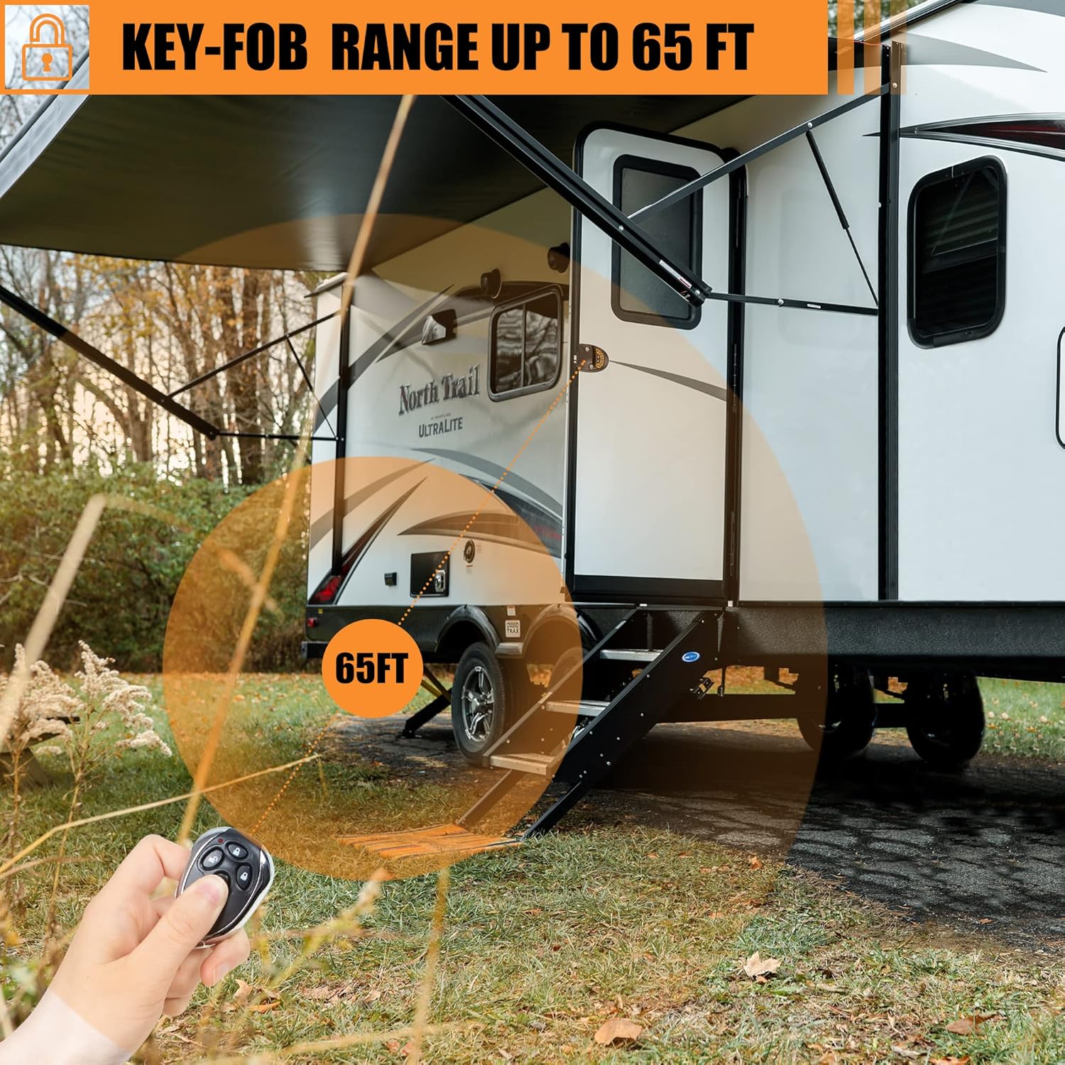 BEETRO RV Lock Keyless Entry, Keyless Entry RV Door Lock Latch Handle for Travel Trailer Camper, Keyless Entry Camper Lock with Deadbolt, Backlit Keypad, 2 Wireless Fobs, 2 Keys