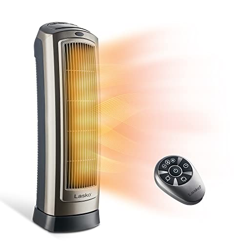 Lasko FHV820 Oscillating All Season High Velocity Hybrid Fan and Space Heater in One with Remote Control, Timer, and Thermostat for Year Round Indoor Home Use