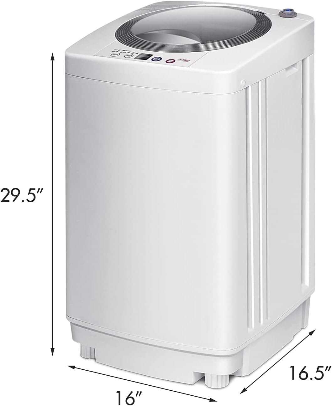 FUTADA Full Automatic Washing Machine, 8 Lbs Capacity Laundry Washer & Spin w/Drain Pump, Long Hose, Portable Compact Washing Machine for Camping, Dorms, Apartments
