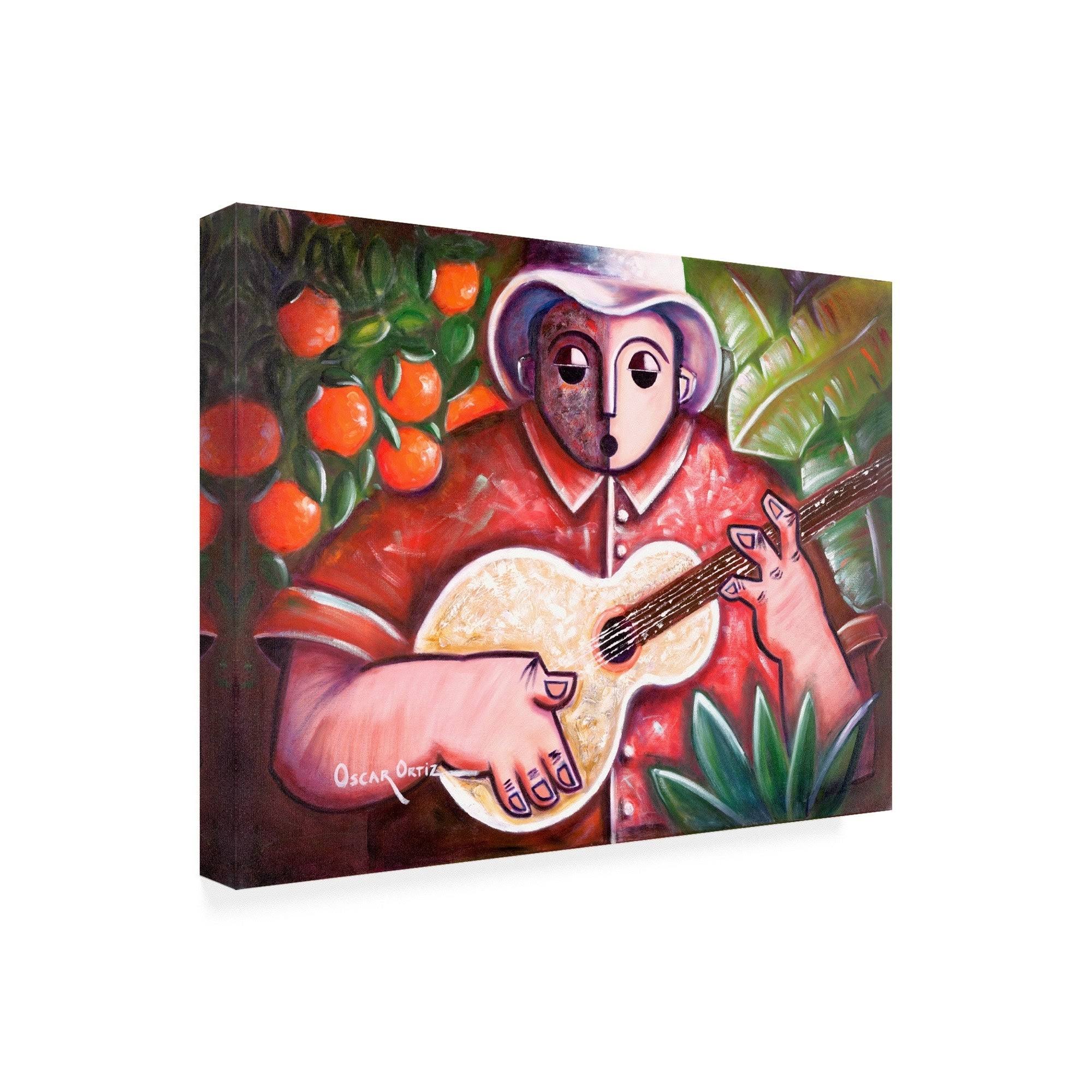 Trademark Fine Art musicians Guitar 3 by Oscar Ortiz, 18x24