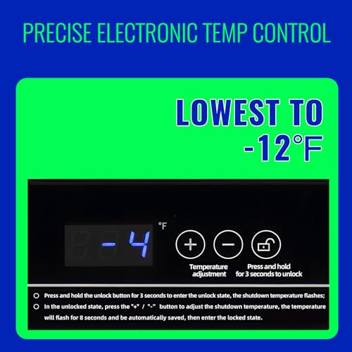 DEMULLER Chest Freezer with Electronic Panel, Accurate Temperature Display to 1℉ for Any Spaces