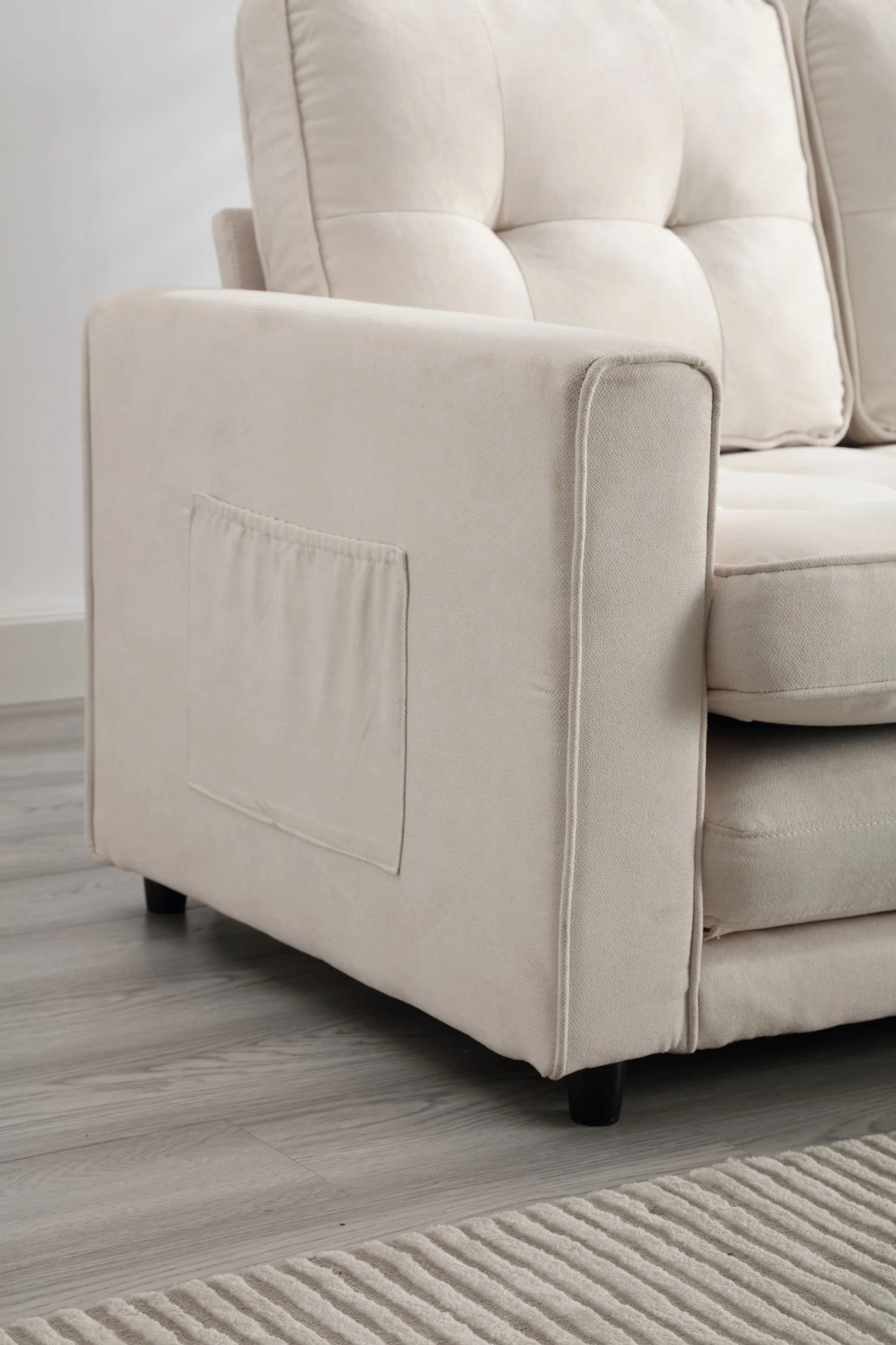 Convertible 3 Fold Sofa Loveseat Bed Sleeper for Living Room Space Saving Couch Velvet Linen Fabric - Comfortable & Innovative
