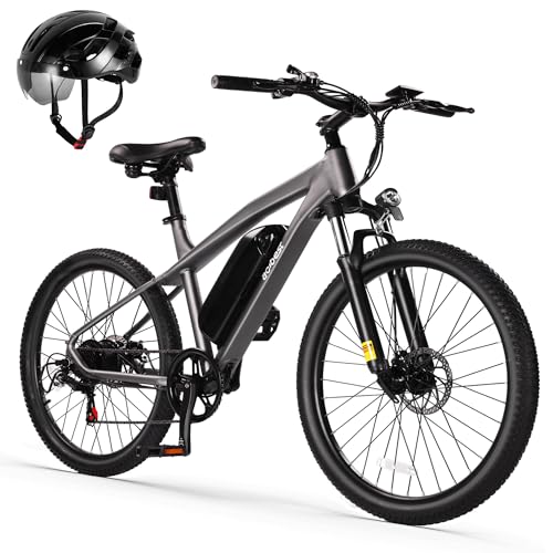 Race Electric Bike for Adults 27.5" Ebike,Peak 750W Brushless Motor,Removable Battery,Commuting Electric Mountain Bike,Up to 22MPH 7-Speed Electric Bicycle with Fork Suspension