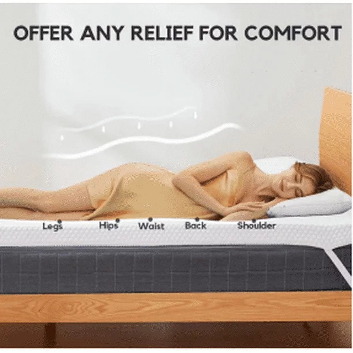 2 inch Non-Slip Design Gel Memory Foam Mattress Topper with Removable & Washable Cover for Cooling Sleep,Pressure Relief ,CertiPUR-US Certified - Full
