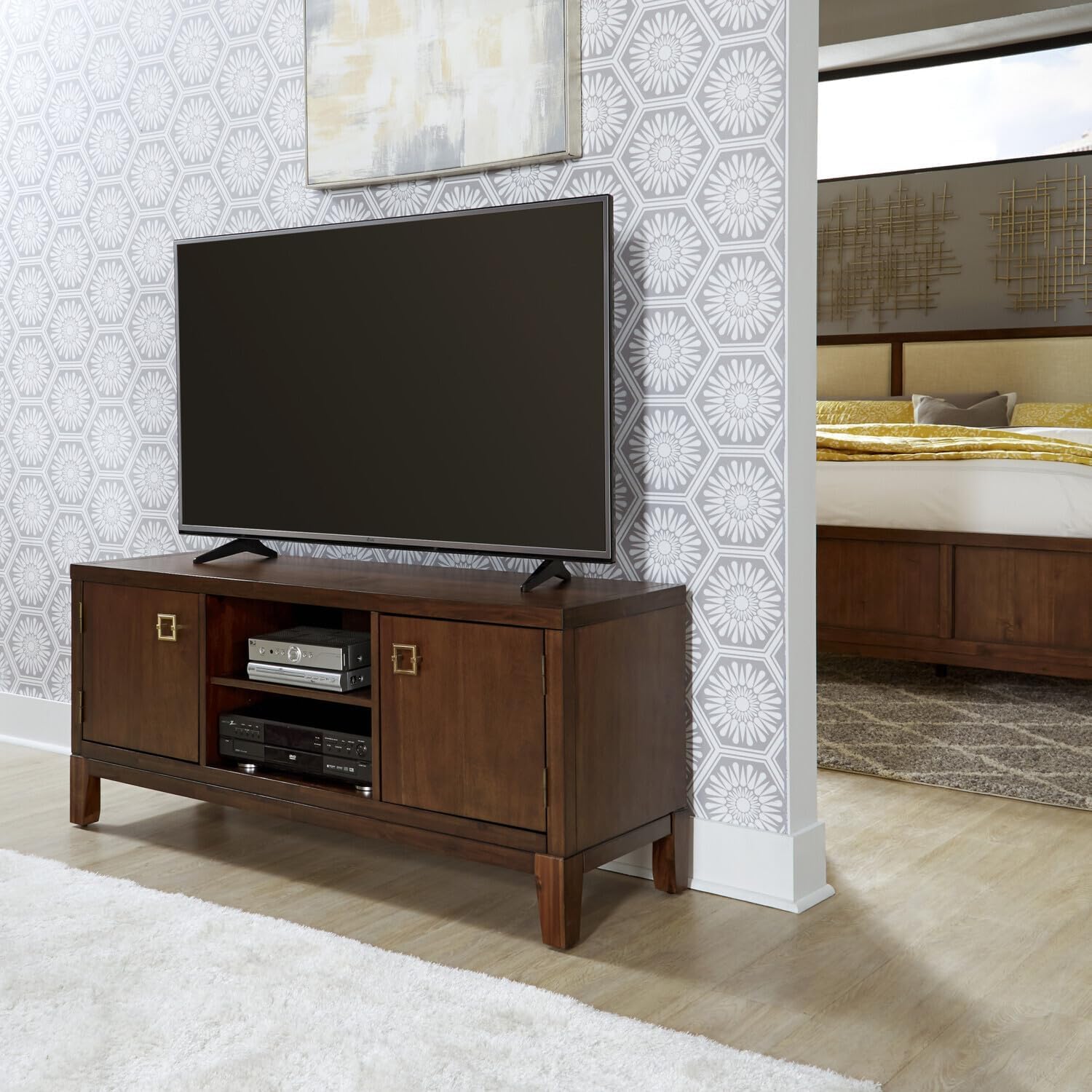 Rustic Retreat Brown Wood Entertainment Center