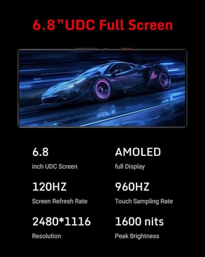 REDMAGIC 10 Pro Smartphone 5G, 144Hz Gaming Phone, 6.85" FHD+, Under Display Camera, 7050mAh Android Phone, Snapdragon 8 Elite, 16+512GB, 80W Charger, Dual-Sim, Unlocked Phone Transparent
