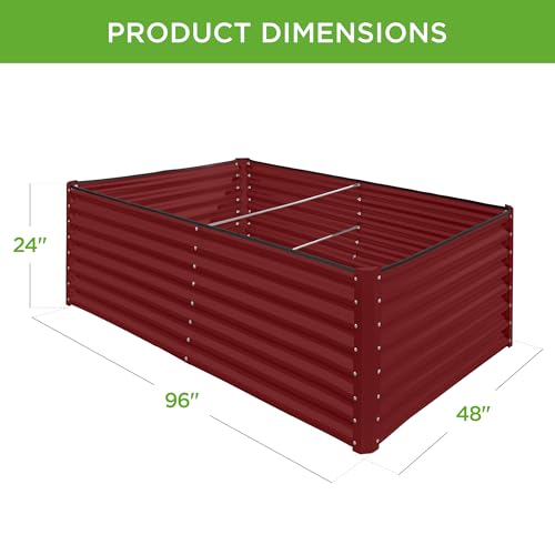 Best Choice Products 8x4x2ft Outdoor Metal Raised Garden Bed, Deep Root Planter Box for Vegetables, Flowers, Herbs, and Succulents w/ 478 Gallon Capacity - Gray