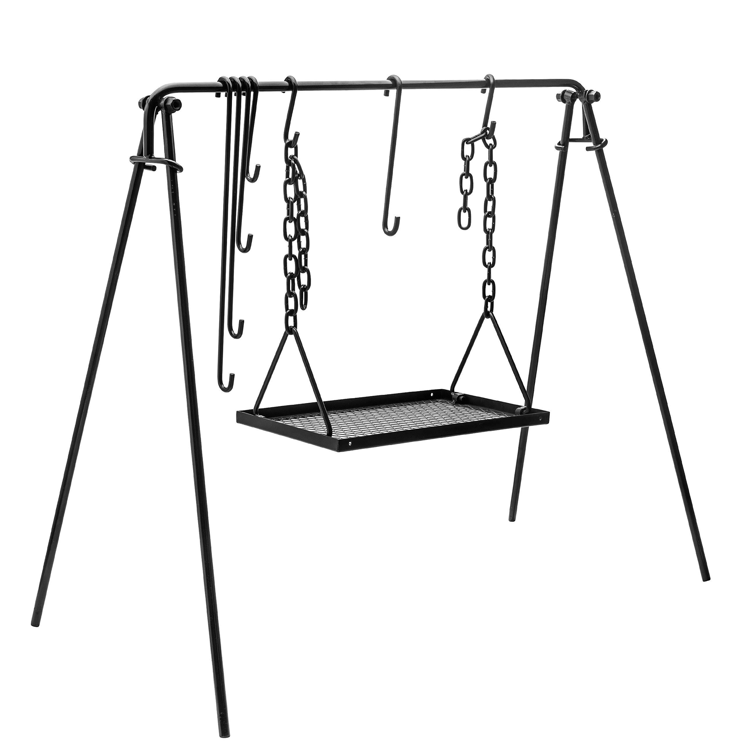 Bruntmor Grill Swing Campfire Cooking Stand BBQ Grill for Cookware u0026 Dutch Oven