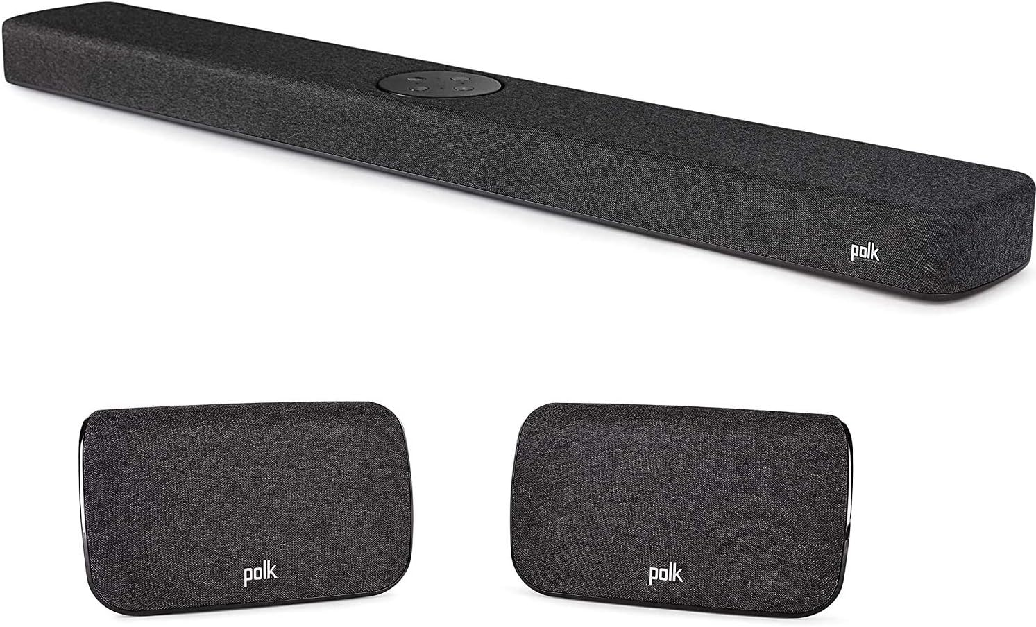 React Sound Bar, Polk SR2 Surround Speakers & Polk React 7-inch Subwoofer