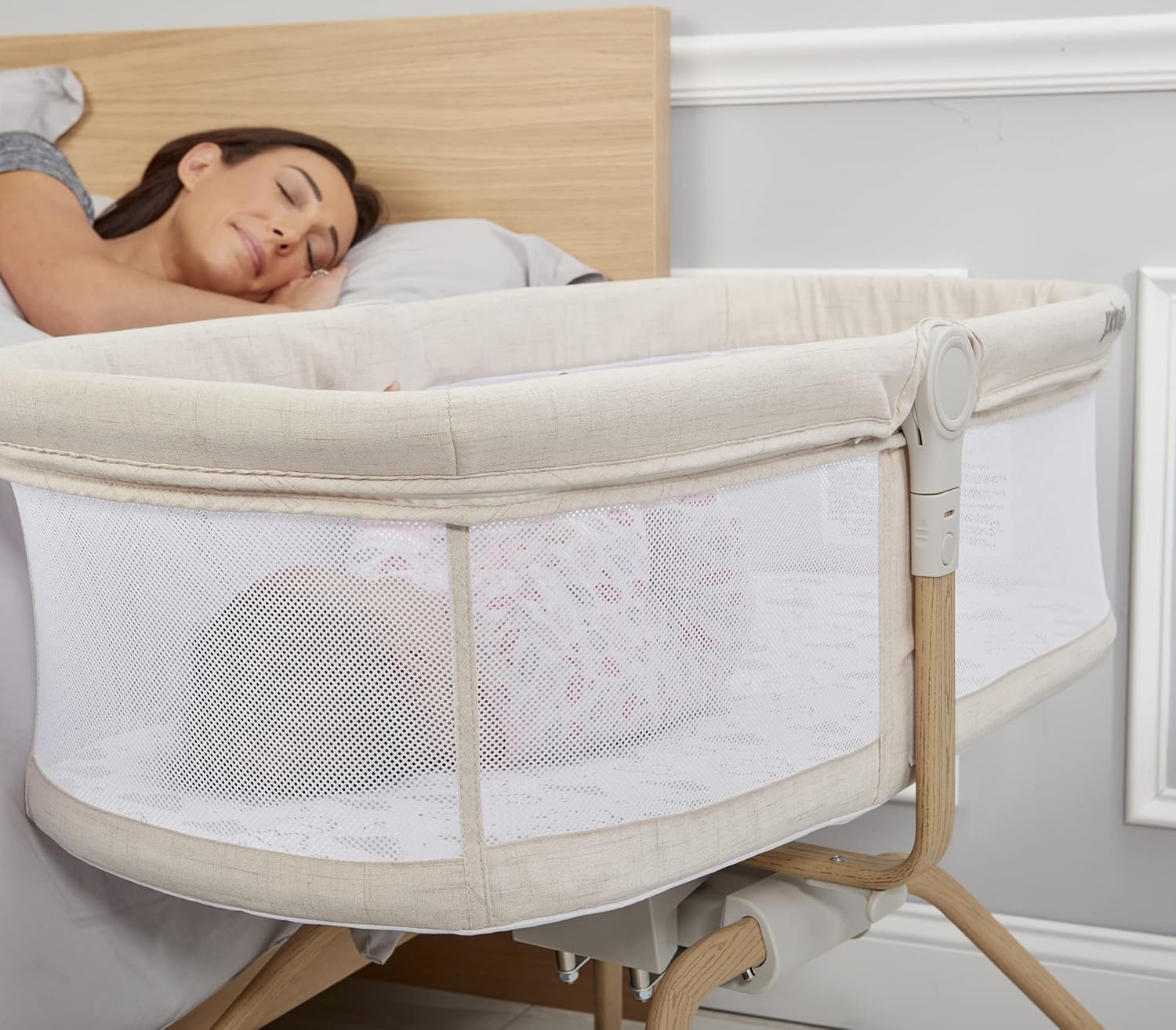 Primo Little Cloud Gliding Bassinet: Portable Folding Baby Bed with Removable Canopy, Travel Bag, and Mattress - Ideal Baby Bassinet, Lounger for Newborns, Bedside Sleeper, Perfect Travel Crib