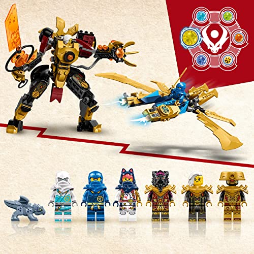 LEGO 71796 Ninjago The Elemental Dragon Against Empress' Robot Large Construction Toy for Christmas, with Figures and 6 Ninja Minifigures, Collectible Set, Kids Gift
