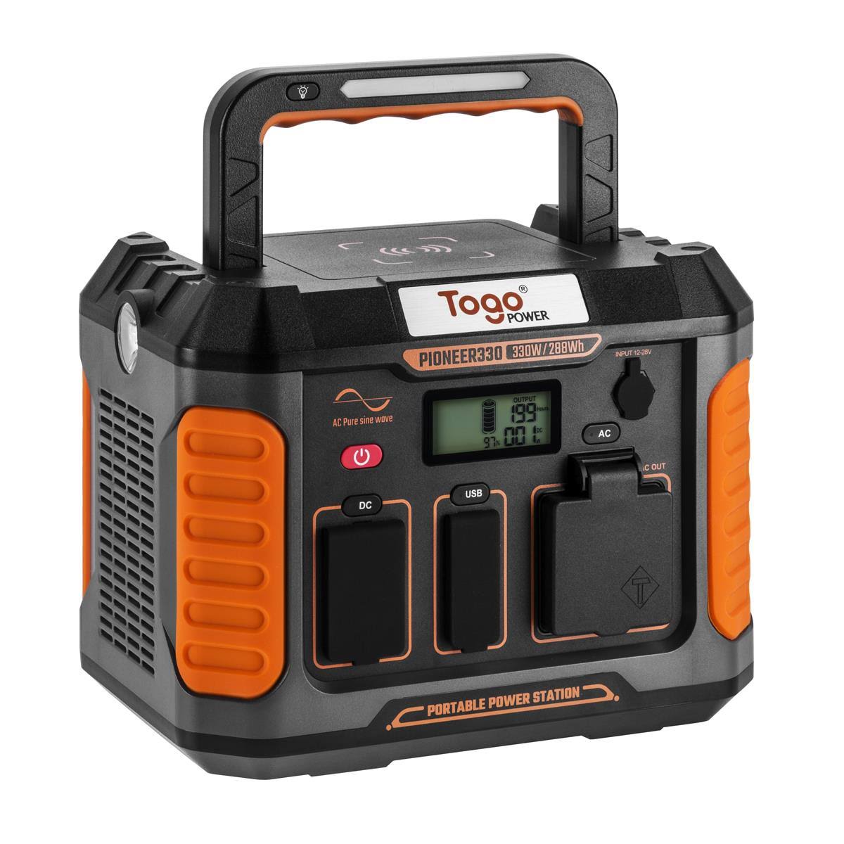 Togo Power Pioneer 330, 288Wh Portable Station Lithium Battery 330W (660W Peak) for Hiking, Camping, Home Emergency, Tailgating,