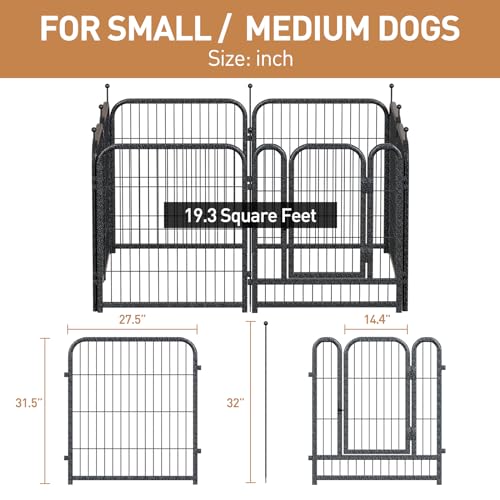 Metal Dog Playpen, 40 Inch Height 16 Panels, Large Dog Fence for Large/Medium/Small Dogs Indoor & Outdoor Bliss, Perfect Dog Pen for Camping, Yard, and RV | Black-Silver