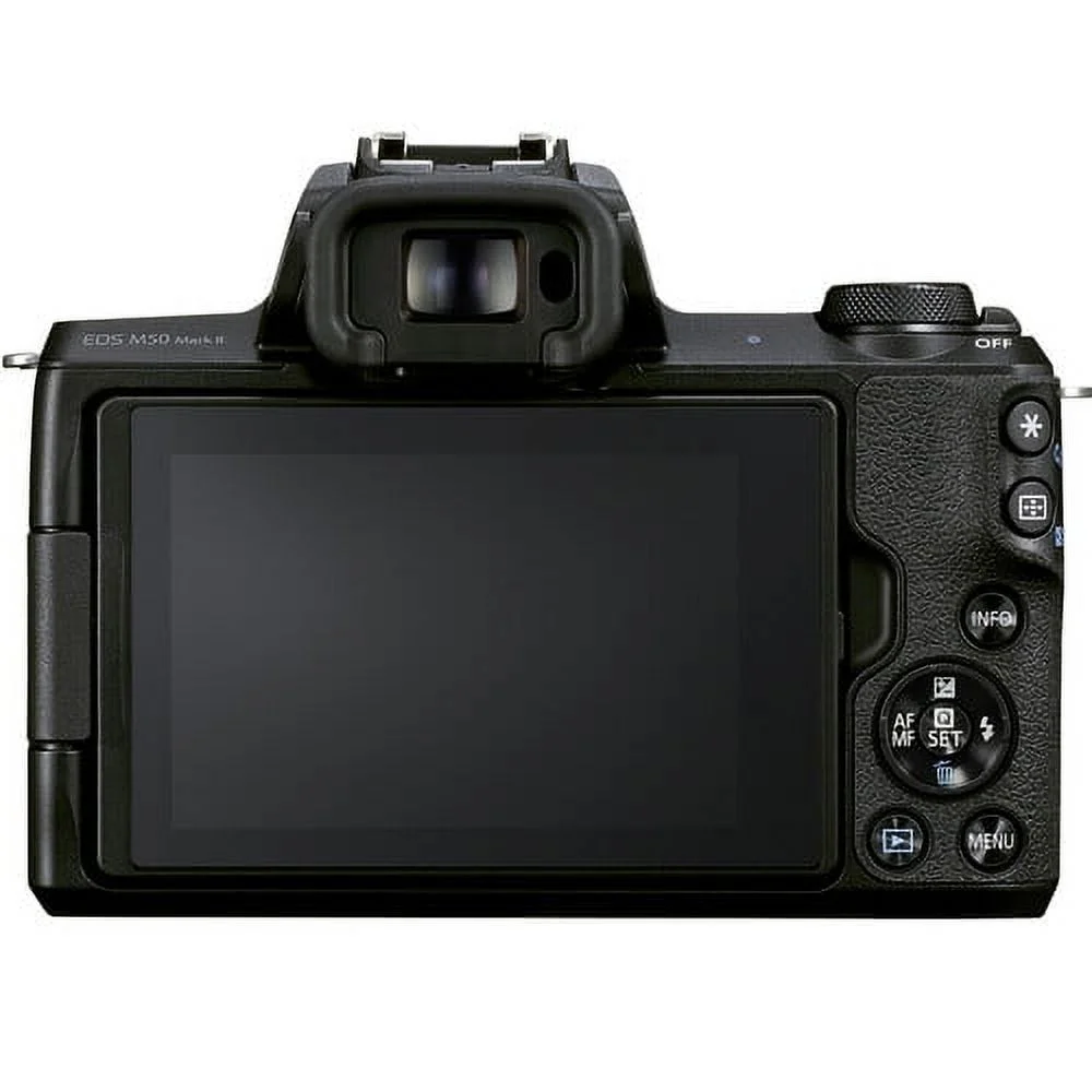 Canon EOS M50 Mark II Mirrorless Camera with 15-45mm and 55-200mm IS STM Lenses (Black) (4728C014) +Deal-expo Essential Bundle