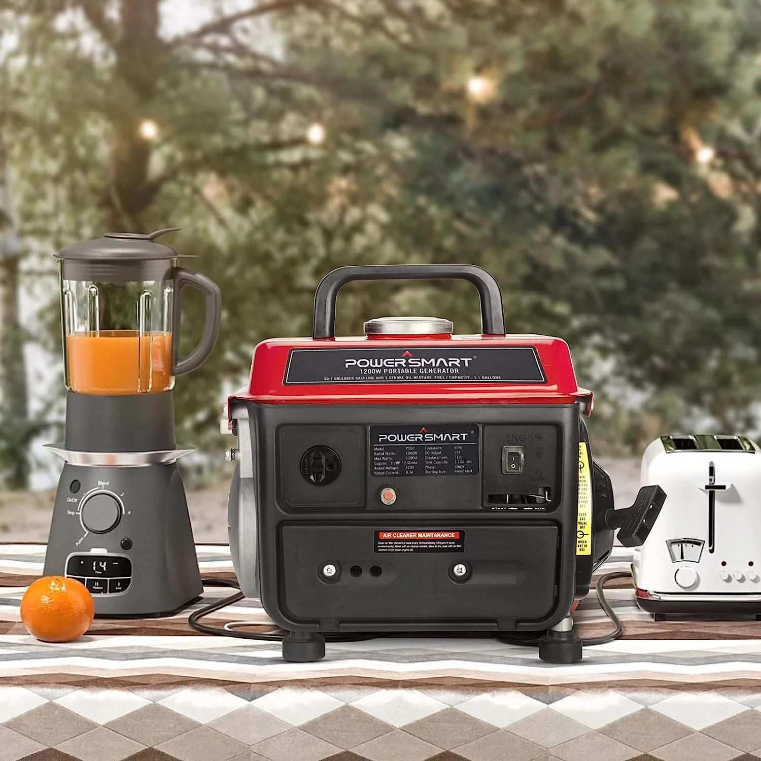 PowerSmart 1200W Portable Generator, Inverter Generator, Gasoline Powered Portable Generator, Low Noise