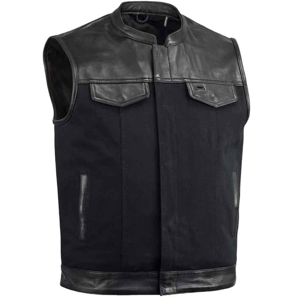 49/51 Men&s Leather u0026 Canvas Vest Combo XL