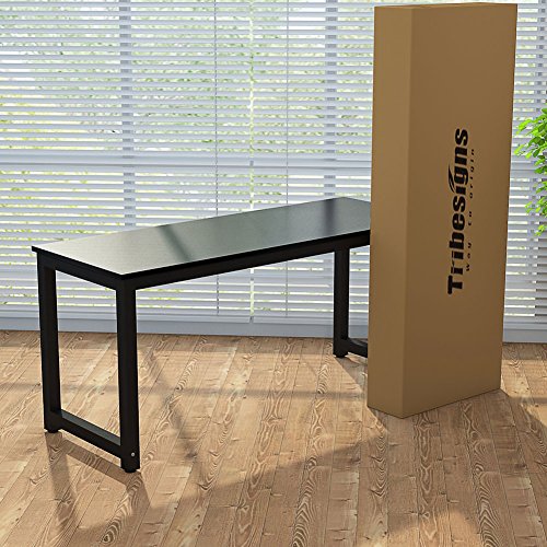 Tribesigns Modern Computer Desk, 63 x 31.5 inch Large Executive Office Desk Computer Table Study Writing Desk Workstation for Home Office, Spliced Desktop, White