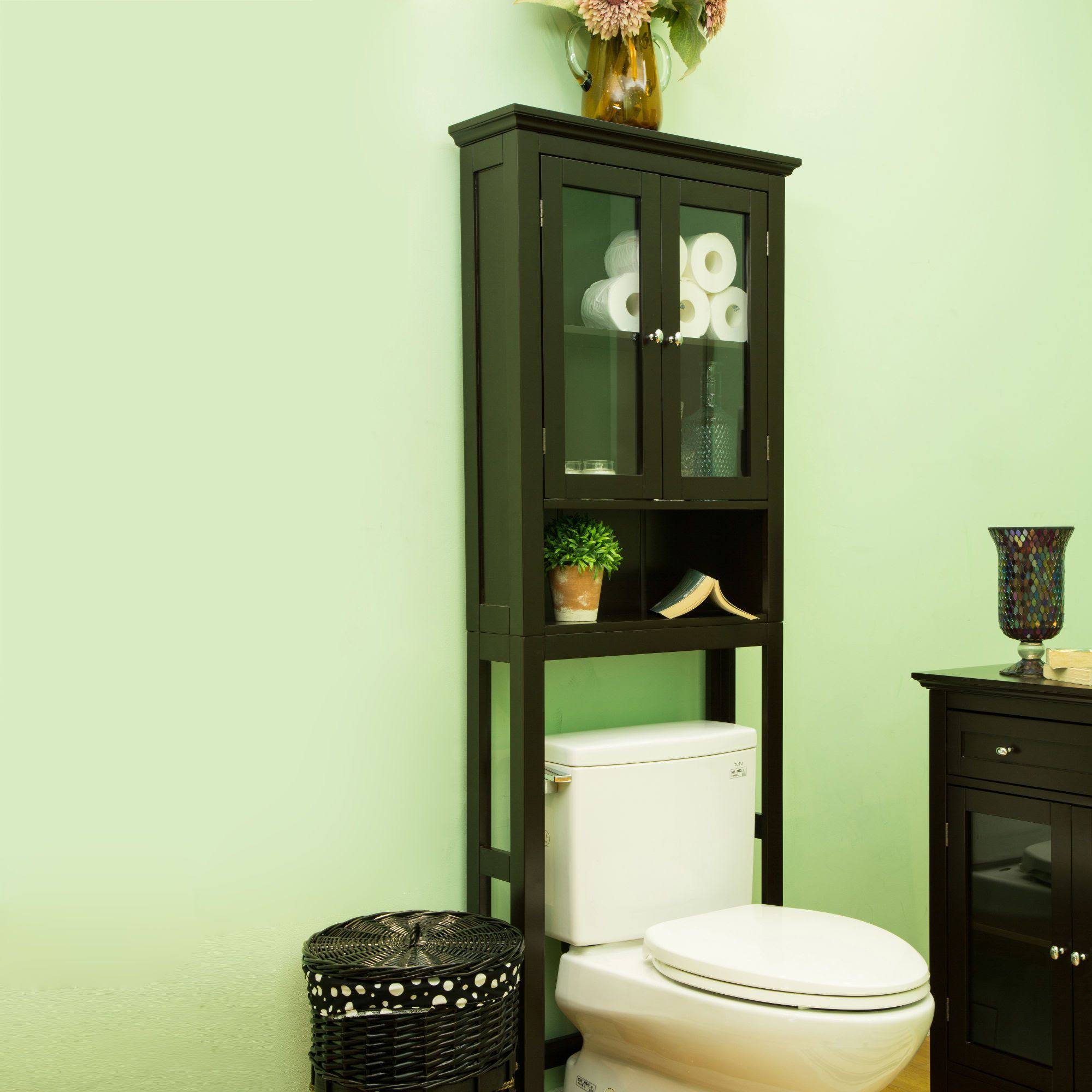 Glitzhome Bathroom Cabinet Spacesaver, Espresso (Brown)