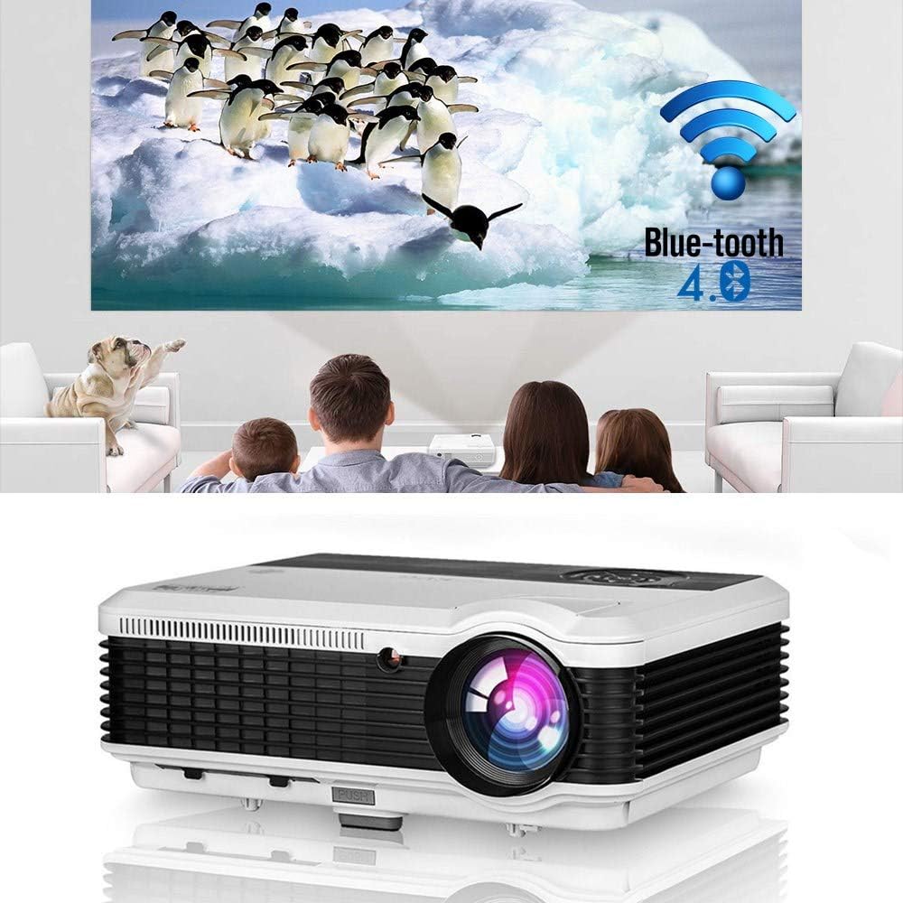 WiFi Projector with Bluetooth Home Theater Projector 1080P HD 7200 Lumens LCD Projector Support AirPlay HDMI USB VGA AV Audio Smart Wireless Projector for Sports Games Outdoor Movies Camping
