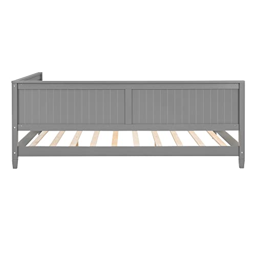 Harper & Bright Designs Full Daybed Frame, Full Size Platform Bed with Slat Support, Sturdy Wood Full Sofa Bed for Living Room, Bedroom, No Box Spring Needed (Full, White)