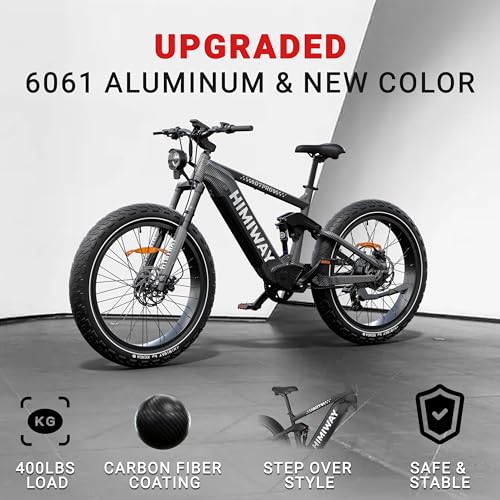 Himiway Cobra 26"x4.8" Electric Bike for Adults, 80MI Long Range 750W Mountain Ebike with Four-Bar Linkage Suspension, 400lb Payload, 25MPH, 7 Speed System