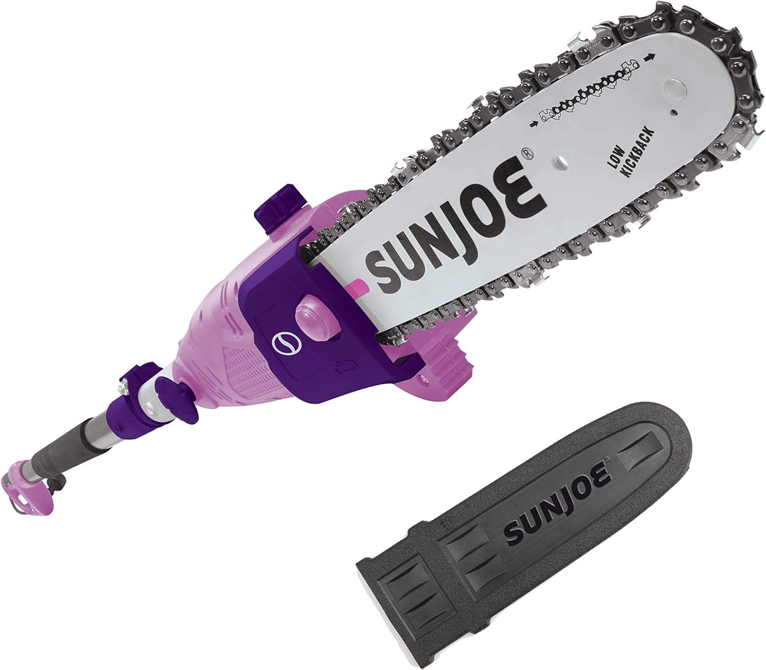 Sun Joe 10 inch 8.0 Amp Electric Multi-Angle Pole Chain Saw, SWJ803E-PRP, Purple