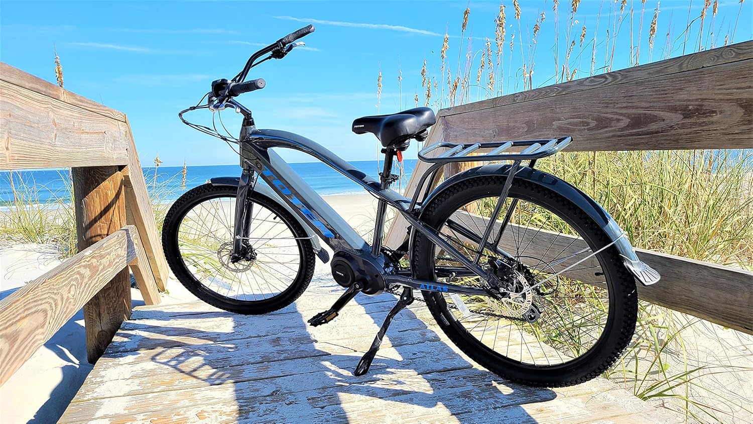 Totem Atlas 350W Electric Beach Cruiser Bike 26", 48V 14 Ah Integrated Removable Samsung Battery Electric Bicycles,7-Speed Gears E-Bikes for Adults