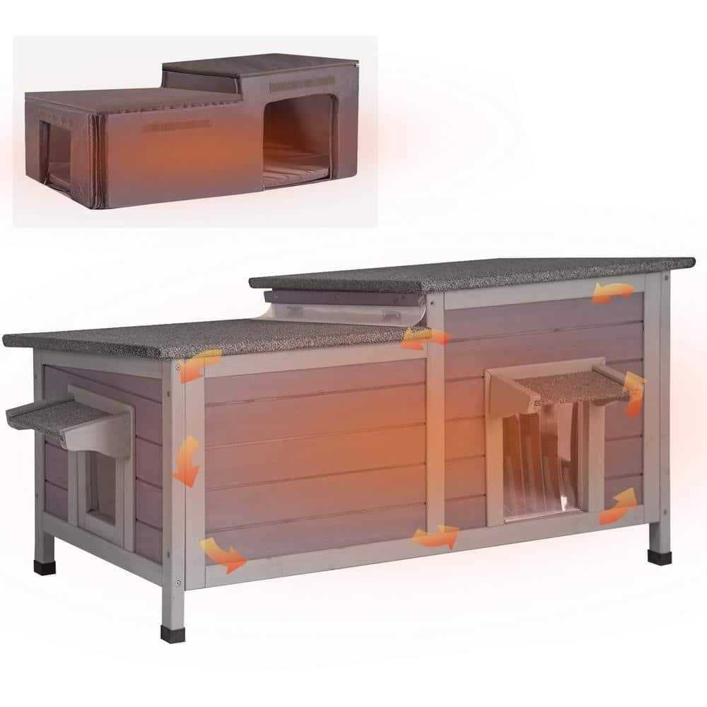 aivituvin Insulated Cat House for Outside Winter Warm Liner Inside AIR93-IN - Pet Supplies online store