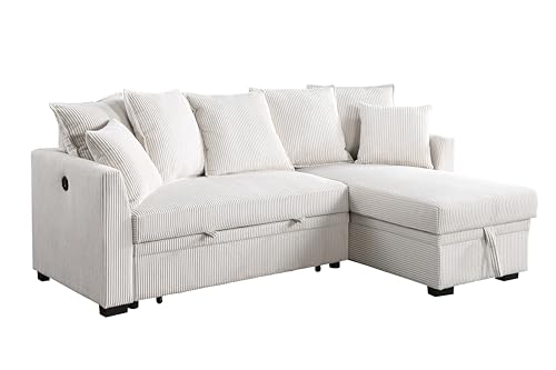 Oversized U-Shaped Sectional Sofa Couch Plush Corduroy Upholstered Modular Deep Seat Sofa&Couch Sectional W/Right Facing Chaise Lounge and 7 Toss Pillows for Home Apartment Living Room Furniture Sets