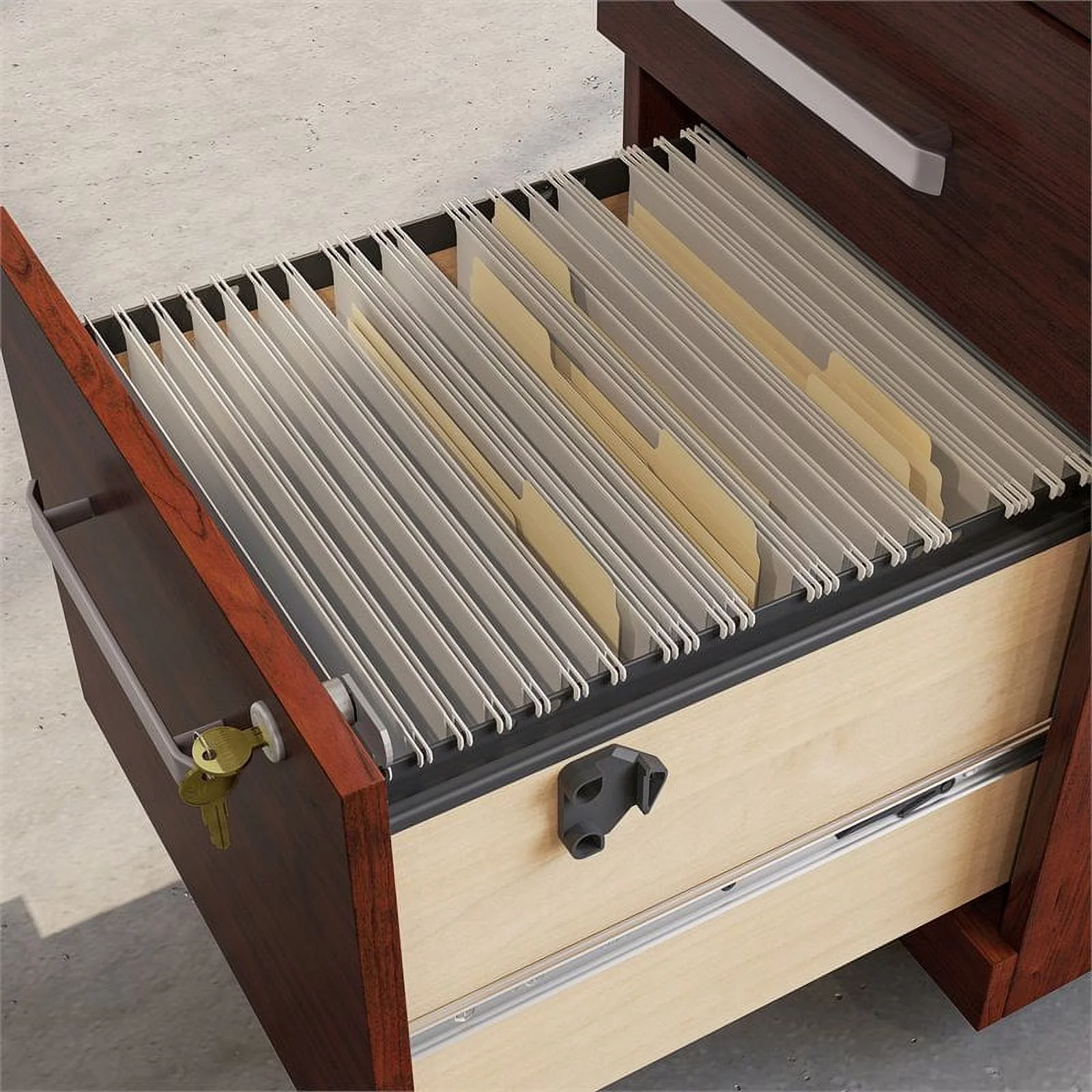 UrbanPro Engineered Wood 3-Drawer Mobile Filing Cabinet in Classic Cherry