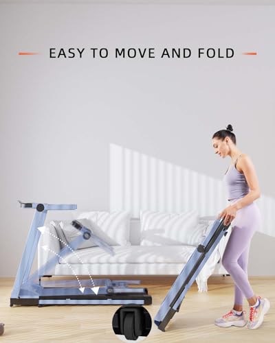 Folding Treadmill, 3.5HP Incline Treadmills for Home, Portable Treadmill with 350LBS Capacity, Compact Treading for Walking Jogging Running